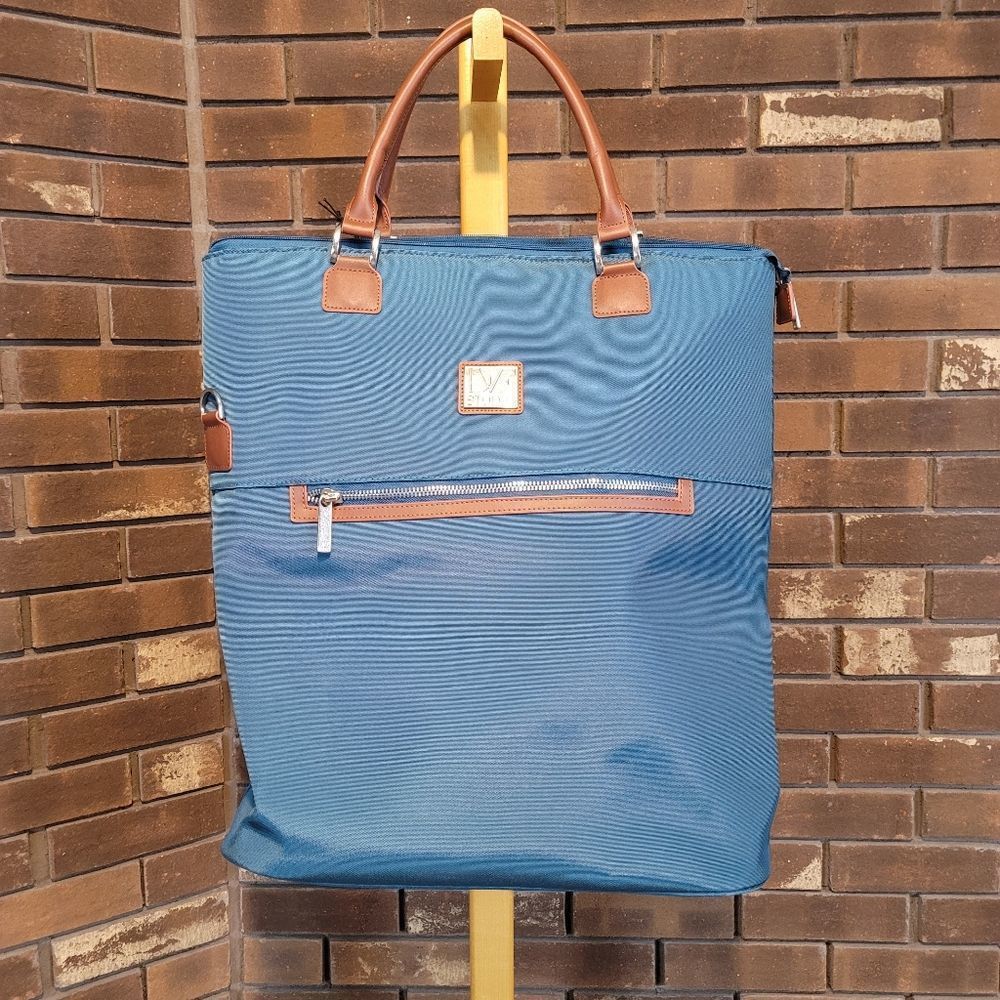 DVF Diane Von Furstenberg padded nylon large weekend tote luggage bag with strap